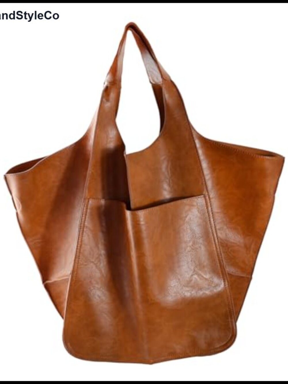 Oversized PU Leather Hobo Tote Bag Huge Capacity Work Travel Shoulder Purse